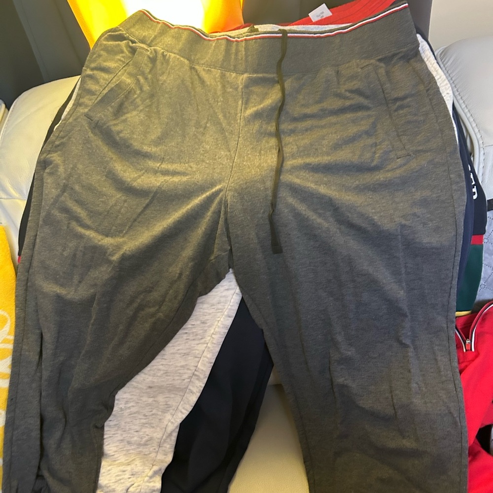 Tommy Hilfiger Charcoal Joggers with Red Accents